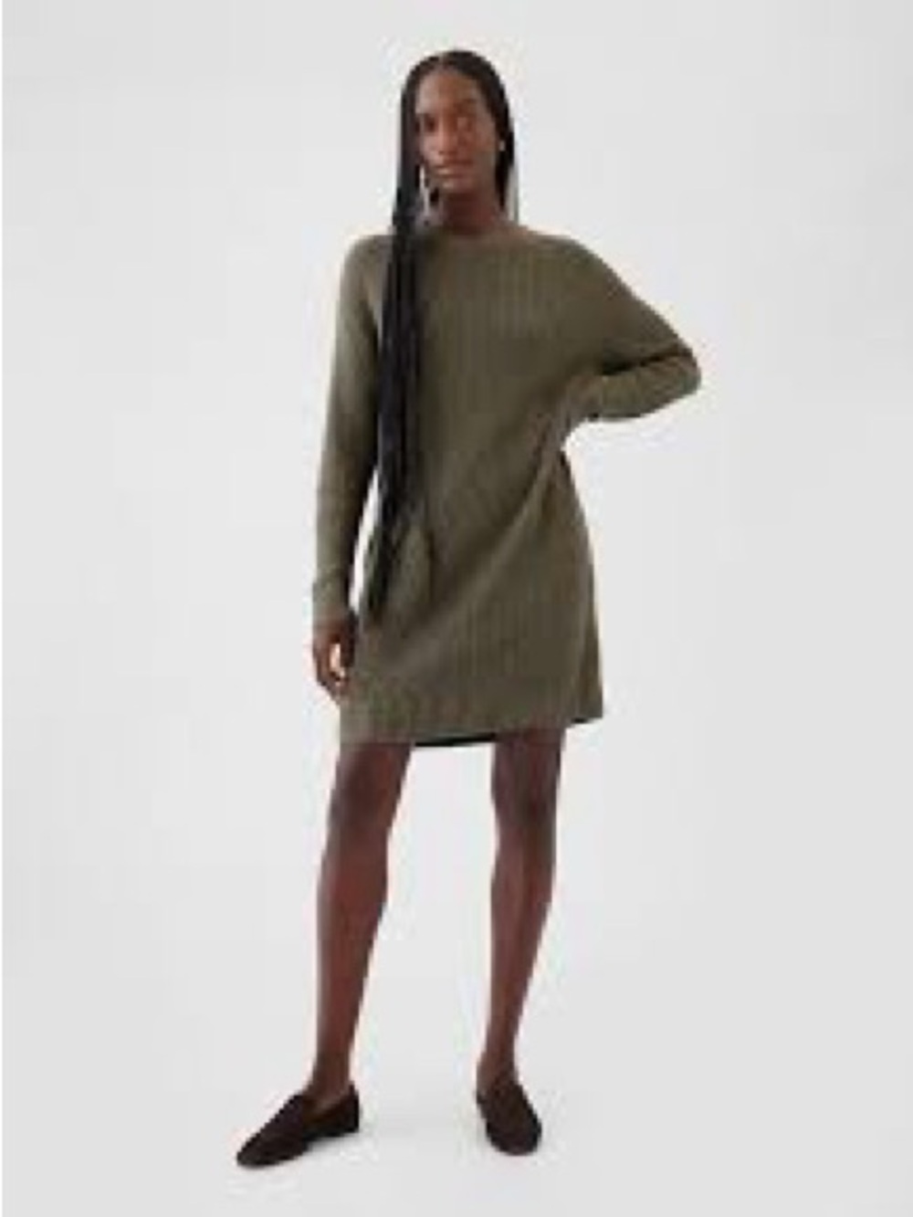 GAP Alpaca and Wool Blend Deep Green Sweater Dress XS